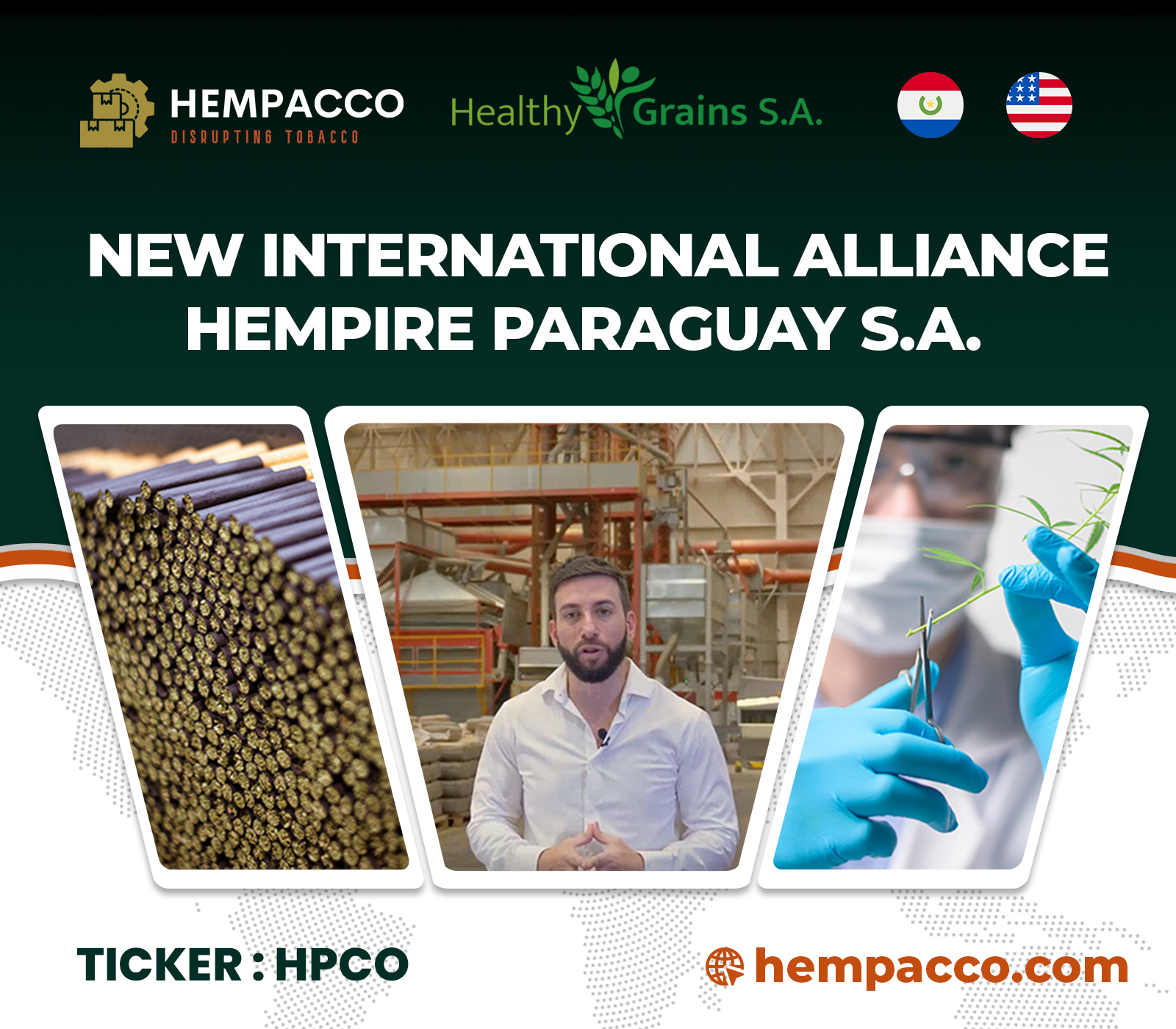 Hempacco Forms Strategic International Alliance with Healthy Grains, the Largest Agricultural Business Exporter in Latin America